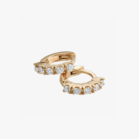 Shiny Hoop Ten-Diamond Jewelry Earrings